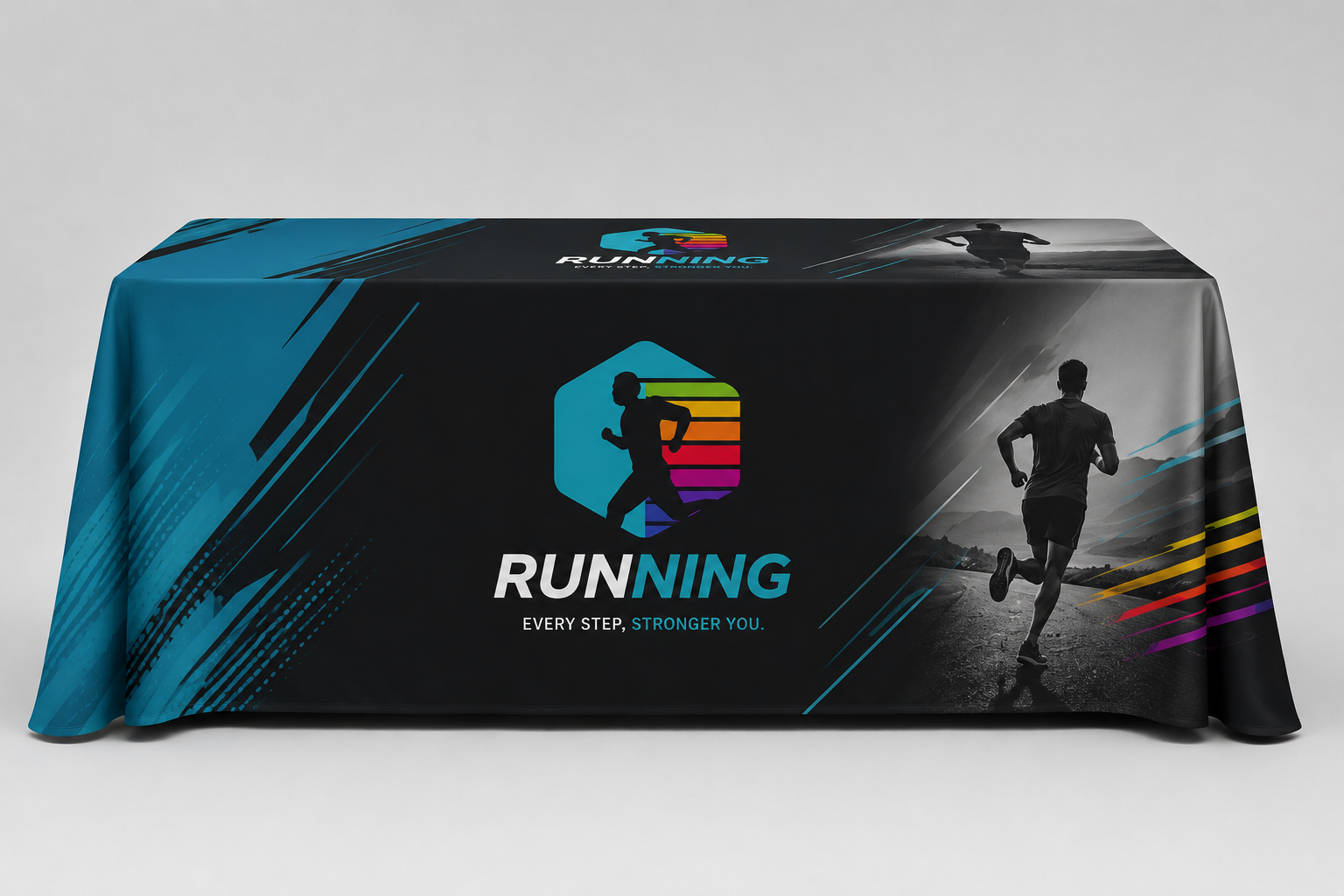 Custom printed table runners for professional event branding
